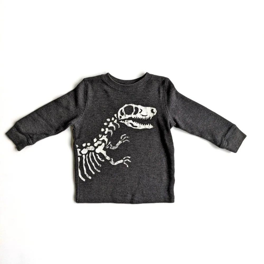Jumping Beans Thermal Dinosaur Skeleton Long Sleeve T-shirt